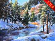 "Winter Solstice," 9.25 x 9.5 inches, Oil. Sold.