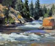 "Buffalo Creek," 10 x 12 inches. Oil. Sold.