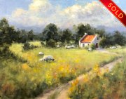 "Cornwall Pasture," 11 x 14 inches, Oil. Sold.