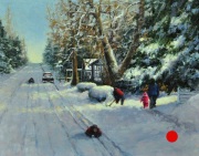 "First Snow," 16 x 20 inches. Oil. Sold.