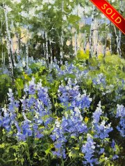 "Lupine Season," 8 x 6 inches, Oil. Sold.