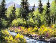 "Spring at 11,500 feet," 8 x 10 inches. Oil.