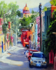 "Street with a View," 10 x 8 inches. Oil. Sold.
