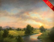 "Sunrise Afterglow," 35.5 x 45.5 inches, Oil.