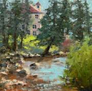 "Swimming Hole," 8 x 8 inches, Oil.