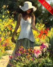 "White Hat," 10 x 8 inches. Oil.