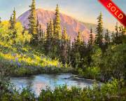 "Austins Marcelina Mountain," 24 x 30 inches, Oil. Sold.