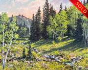"Early Hike to Rabbit Ears," 24 x 30 inches, Oil. Sold.