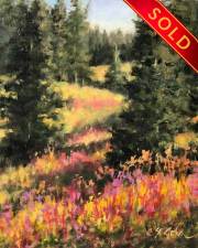 "Fireweed on Steroids," 10 x 8 inches, Oil. Sold.