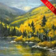 "Woods Lake," 8 x 8 inches, Oil. Sold.