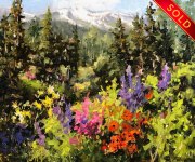 "Alpine Garden," 10 x 12 inches, oil. Sold.