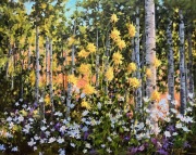 “Columbine Glow," 16 x 20 inches, oil on linen panel.