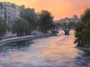 "Dusk on the Seine," 36 x 48 inches, Oil.