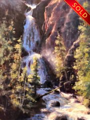"Falls First Light," 12 x 9 inches. Oil. Sold.