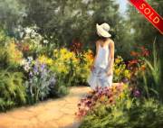 "Garden Stroll," 11 x 14 inches, Oil. Sold.
