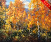 "Gold and Crimson," 20 x 24 inches, Oil. Sold.
