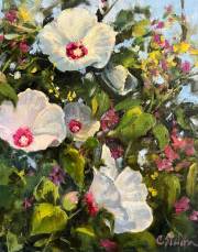 "Hibiscus," 10 x 8 inches, Oil.