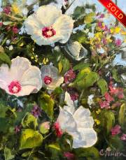 "Hibiscus," 10 x 8 inches, Oil. Sold.