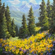 “High Country Splendor,” 12 x 12 inches, oil on linen