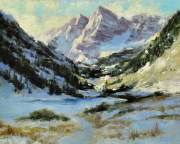 "Maroon Bells," 8 x 10 inches. Oil.