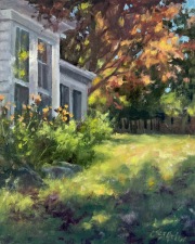 "New England Home," 10 x 8 inches, Oil.