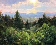 "Peaking Through the Scrub Oak," 8 x 10 inches. Oil.