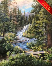 "Mountain Hike," 30 x 24 inches. Oil. Sold.