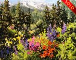 "Alpine Garden," 10 x 12 inches, oil. Sold.