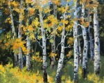 "Aspen Dance," 8 x 8 inches, Oil.
