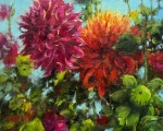"Dahlia Delight," 10 x 8 inches, Oil.