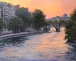 "Dusk on the Seine," 36 x 48 inches, Oil.