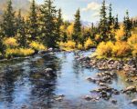 "Fall on the Eagle River," 18 x 24 inches. Oil.