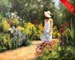 "Garden Stroll," 11 x 14 inches, Oil. Sold.