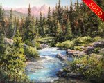 "Mountain Paradise," 24 x 30 inches. Oil. Sold.