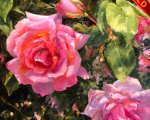 "Rose Garden," 12 x 12 inches, Oil.