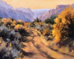 "Zion Morning," 9 x 12 inches, Oil.